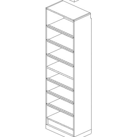 Cherry 24" Shelf Cabinet (5 adj shelves)